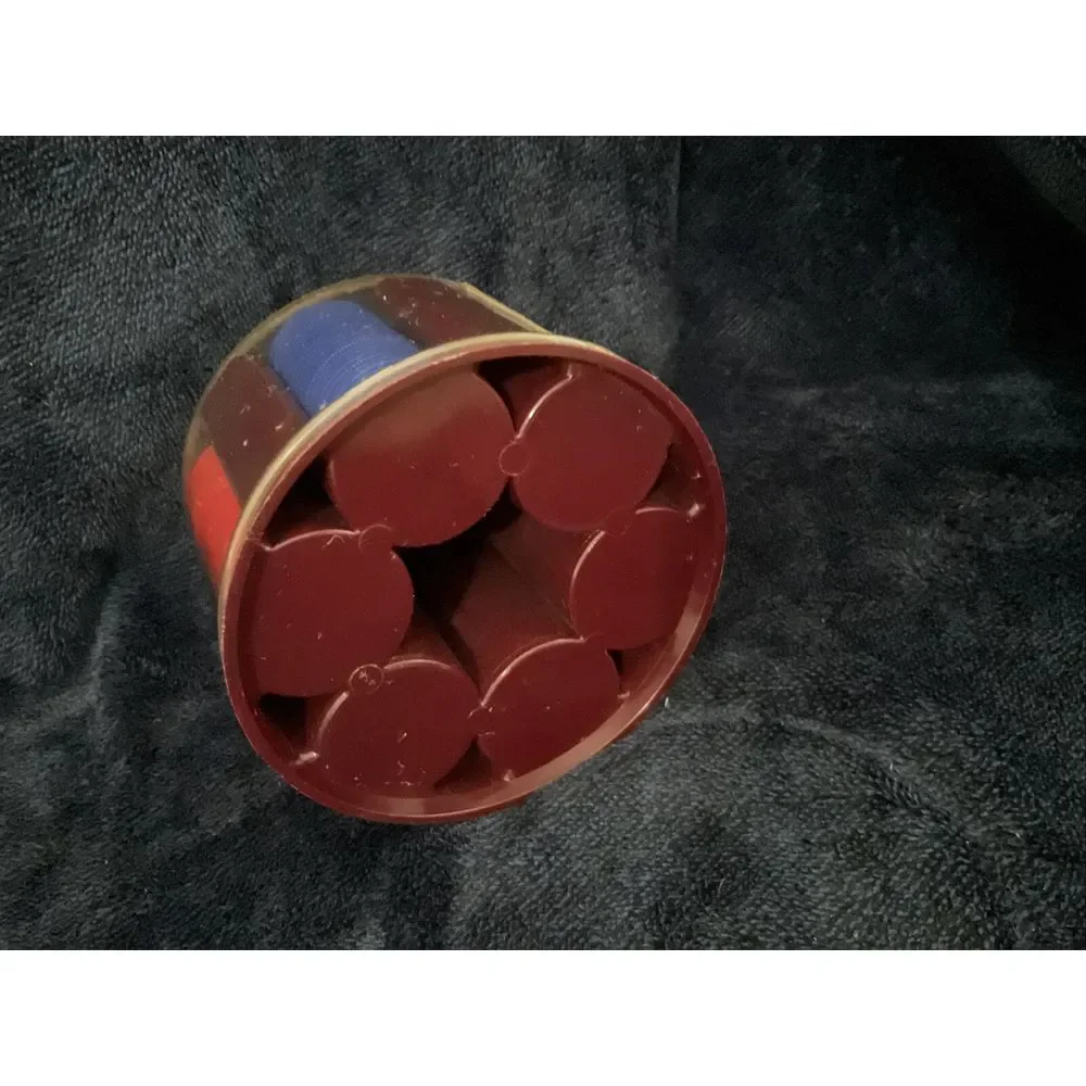 VINTAGE SMALL‎ 6 COLUMN POKER CHIP CAROUSEL HOLDER - MARBLED BURGUNDY PLASTIC